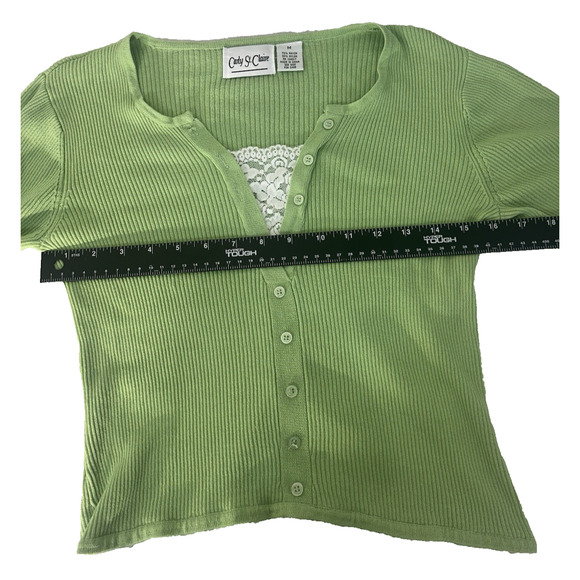 ASO Vampire Diaries Elena Carly St. Claire sweater with lace decolletage Sz M - Picture 6 of 8